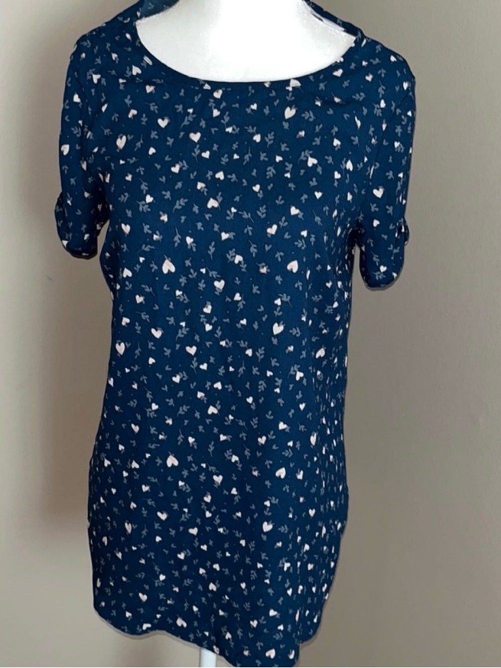 LC Lauren Conrad Navy Dress with White Heart Motif